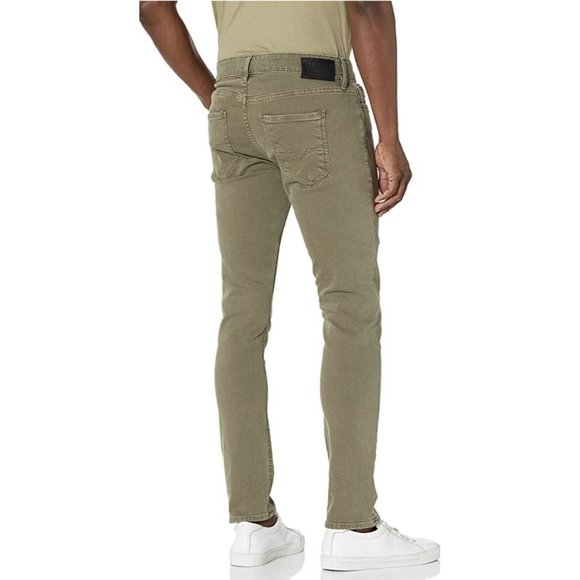Guess Men's Skinny Jeans Dyed Wash Stretch Denim Vintage Cord Green Size 38